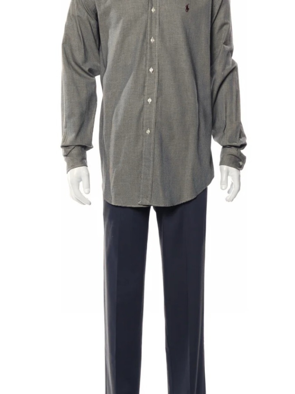 Ralph Lauren Men's Gray Long-Sleeve Dress Shirt